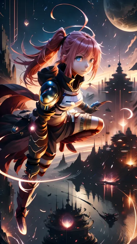 tensei shitara slime datta ken, milim nava, anime girl standing in front of a city, epic anime artwork, posuka demizu, anime fan...