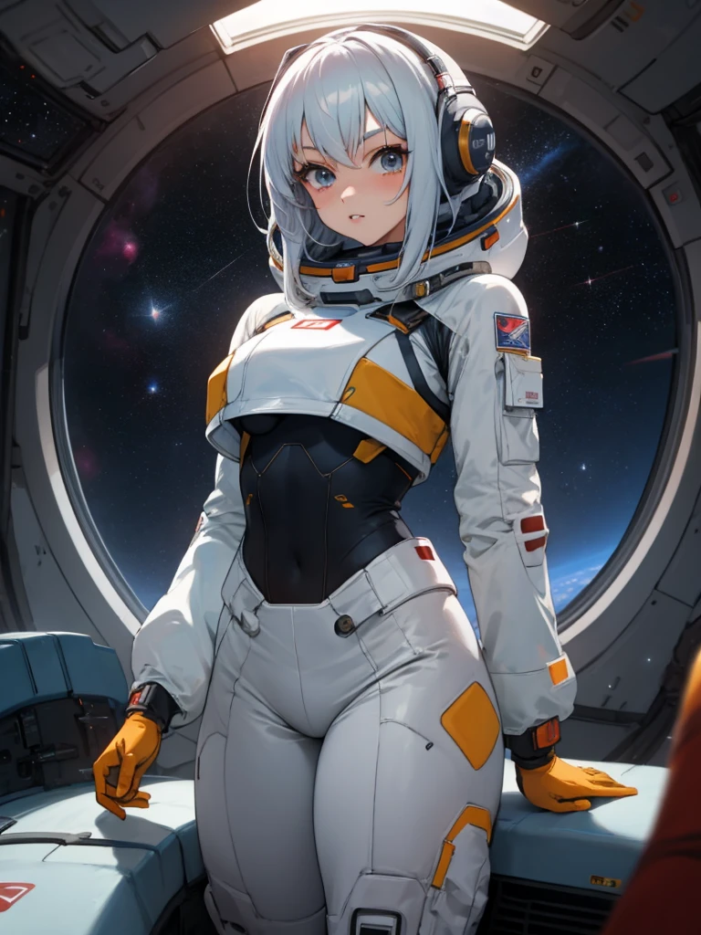 Garota de anime jovem, explorador de ficção científica, Aventureiro de ficção científica, traje espacial, maiô