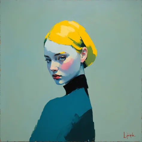 create an evocative oil painting inspired by malcolm liepke, based on the provided image. capture the intense, introspective exp...