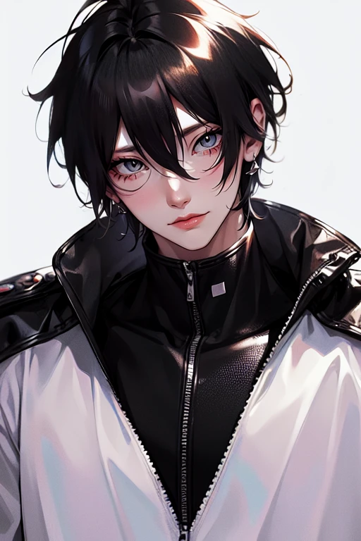 1 male (tall man, slim, manly, dominate, messy black-haired, wearing a sci-fi space outfit.) best quality, ultra-detailed, illustration, complex, detailed, extremely detailed, detailed face, soft light, soft focus, perfect face, illustration, full body. 
