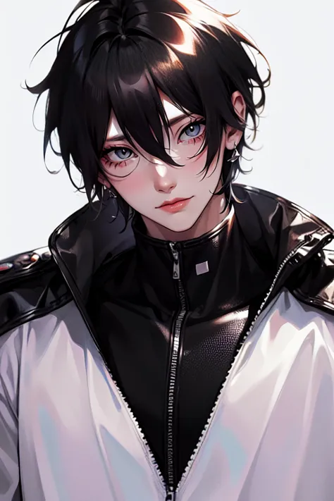 1 male (tall man, slim, manly, dominate, messy black-haired, wearing a sci-fi space outfit.) best quality, ultra-detailed, illus...