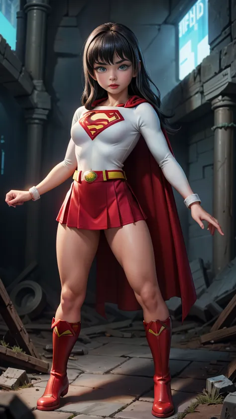 8k, ultra high definition, super details, high quality, high resolution. heroine supergirl looks beautiful in full-length photo,...