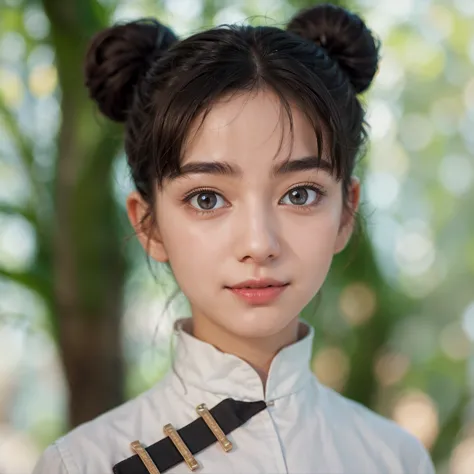 there is a young woman with a tie and a white shirt, palace ， a girl in hanfu, chinese girl, young cute wan asian face, (highly ...