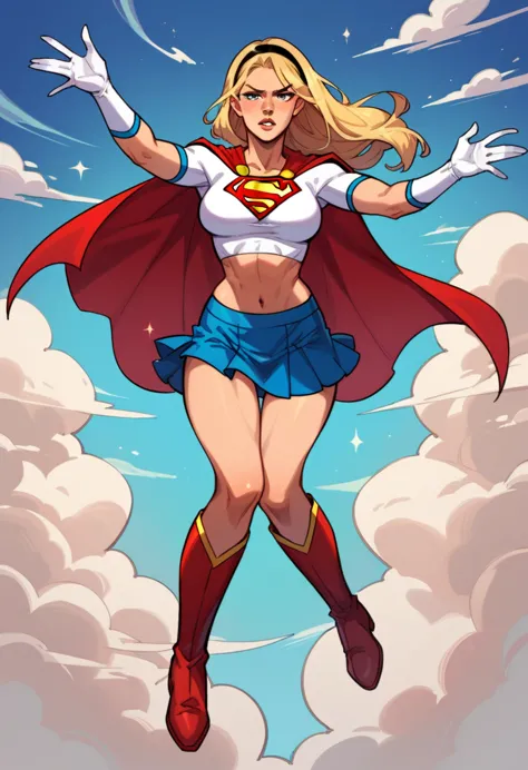 score_9, score_8_up, score_7_up, source_cartoon, BREAK 1girl, solo, Supergirl \(DC Animated Universe\), (long blonde hair:1.2), ...