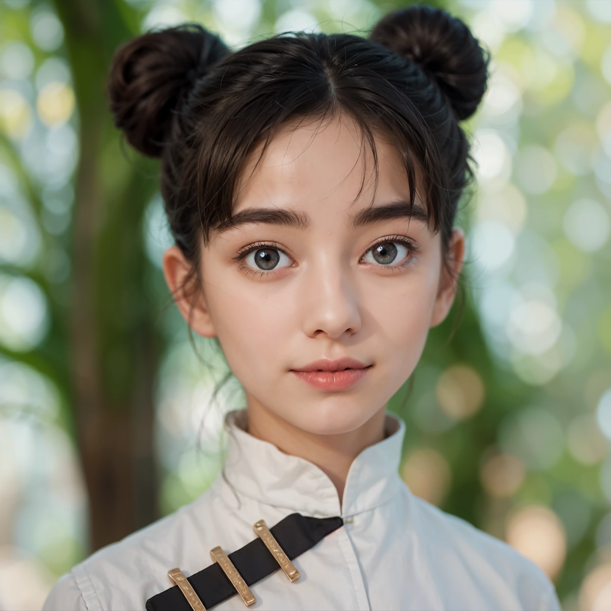 there is a young woman with a tie and a white shirt, palace ， a girl in hanfu, chinese girl, young cute wan asian face, (highly detailed face:1.4) (smile:0.7) (background inside dark, moody, private study:1.3) POV, by lee jeffries, nikon d850, film stock photograph ,4 kodak portra 400 ,camera f1.6 lens ,rich colors ,hyper realistic ,lifelike texture, dramatic lighting , cinestill 800