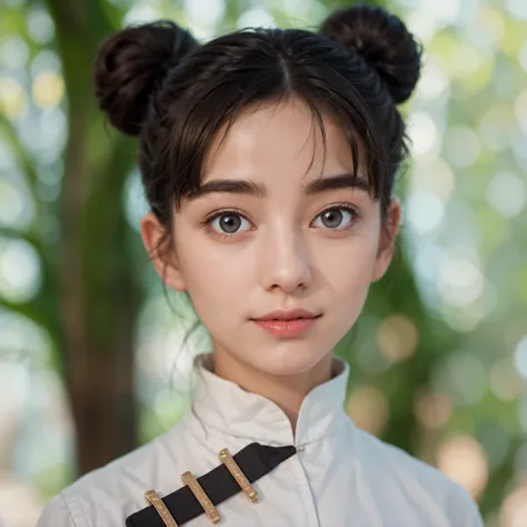 there is a young woman with a tie and a white shirt, palace ， a girl in hanfu, chinese girl, young cute wan asian face, (highly ...