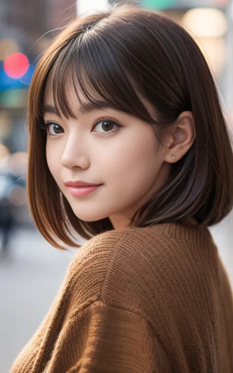 Cute 21 year old Japanese、city、shopping、Highly detailed face、Pay attention to the details、double eyelid、Beautiful thin nose、Shar...