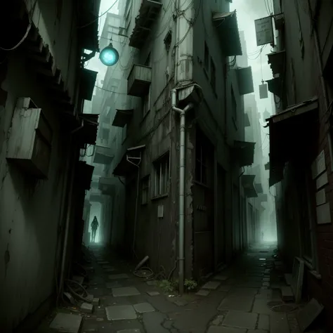 eerie , no humans, dreadtech , disturbing, scifi, ManyEyedHorrorAI, ,city,( alleyway with eyes:1.2)