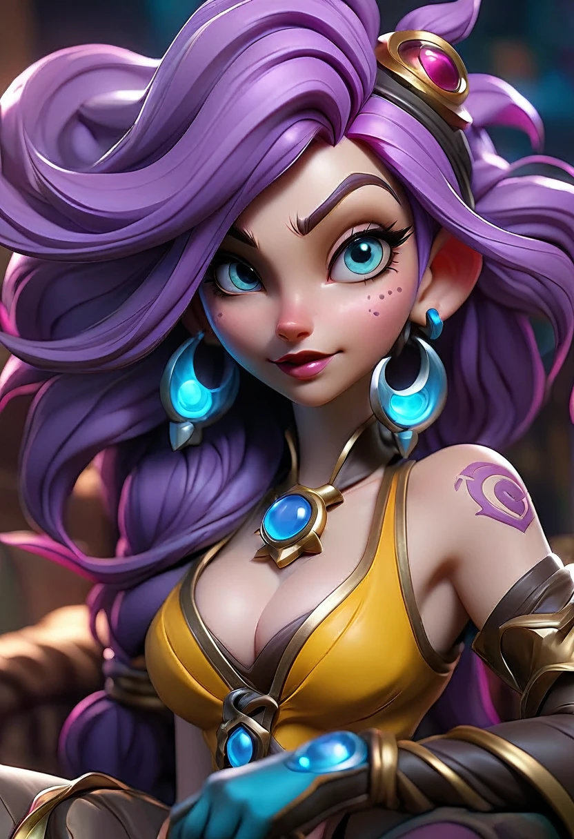 ein schönes, detaillierte Jinx aus League of Legends, erotischer Fußfetisch, intensive Gesichtsausdrücke, Hyperrealistisch, 8k, fotorealistisch, Meisterwerk, komplizierte Details, lebendige Farben, dramatische Beleuchtung, Filmkomposition