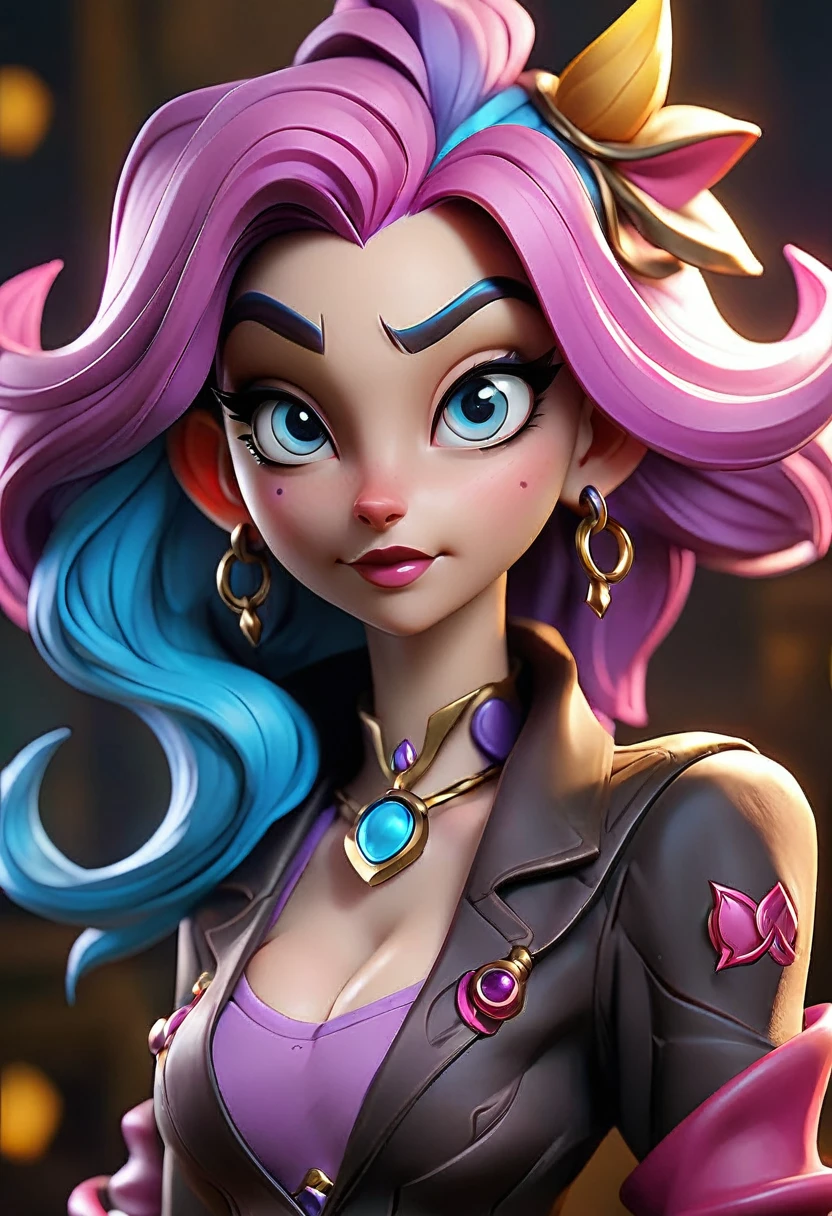 intricate detailed portrait of Jinx from League of Legends, beautiful detailed eyes, beautiful detailed lips, extremely detailed face, long eyelashes, seductive pose, foot fetish, foot worship, bukkake, ahegao, nude, photorealistic, 8k, highly detailed, masterpiece, vibrant colors, dramatic lighting, cinematic composition