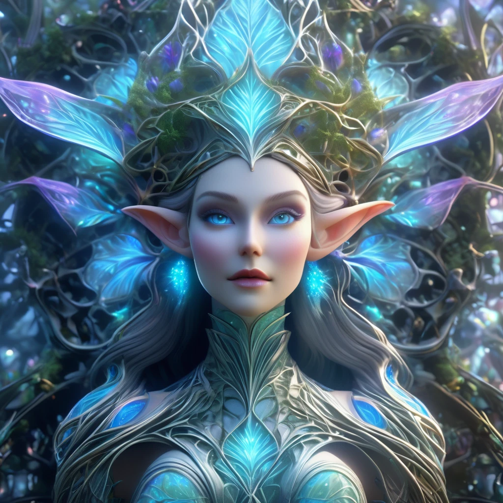 ((general plane full body:1.4)), (tangled up, datura, fractal, lattice), (surreal fractal art:1.3), (mechanical bioluminescent elf princess:1.5), (Very detailed, 8k, beautiful epic dramatic scene), (photorealistic, cinematic lighting, dramatic, impressive composition), (awesome colors, Vibrant, bright), (from another world, ethereal, mystic)