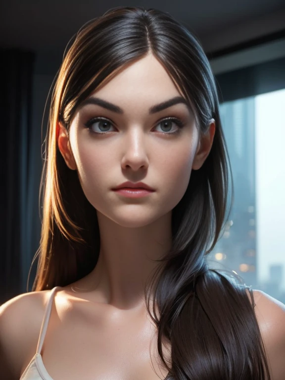 Portraitfoto von Sasha Grey, roh, schöne Frau, ((Nahaufnahme Porträt)), ((ausführlich face:1.2)), ((ausführlich facial feature, ausführlich skin, Reine Haut), (perfekt proportionierter Körper)) ; (high ausführlich city environment, Wohnung Balkon), (Realistisches Foto, beste Qualität, ausführlich), (8K Hintergrundbild), (filmische Beleuchtung, dramatische Beleuchtung) (scharfer Fokus, kompliziert)