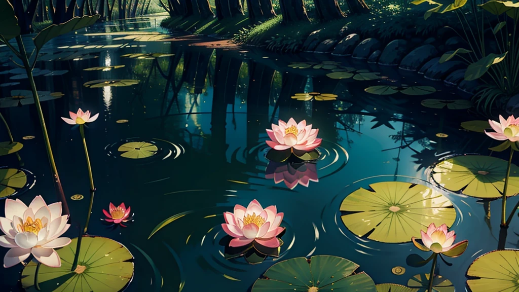 （Background with：ponds，cherry forest，Lotus flower）Lie down under d&#39;water， She has long blonde hair，seen from the front，almost cloudy sky，（（（Masterpiece artwork），（very detailed CG Unity 8k wallpaper），best qualityer，cinematic lighting，detailed back ground，beautiful detailed eyes，shiny pupils，blue colored eyes，Pele branca como a neve，Redlip（Very fine and beautiful），（Beautiful and detailed description of the eyes），ultra detali，Masterpiece artwork，））facing the camera，A high resolution，ultra detali），Revealing breasts，just genitalia，  protuberance，legs are open，Raised sexy，camel fingers，Desire for dissatisfaction，facade，（dressing ：ear nipple ring， jewelry， Jeans dress， just ）