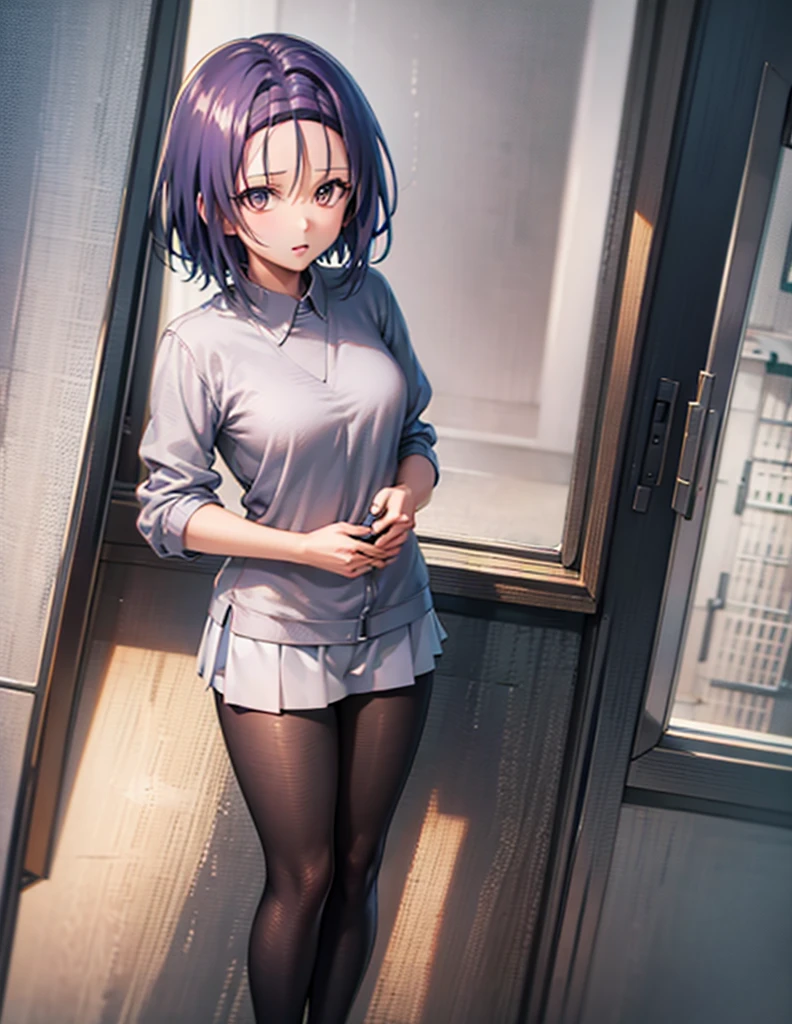 Sairenji Haruna,Haruna Sairenji,standing,uniform,shirt,skirt,short hair