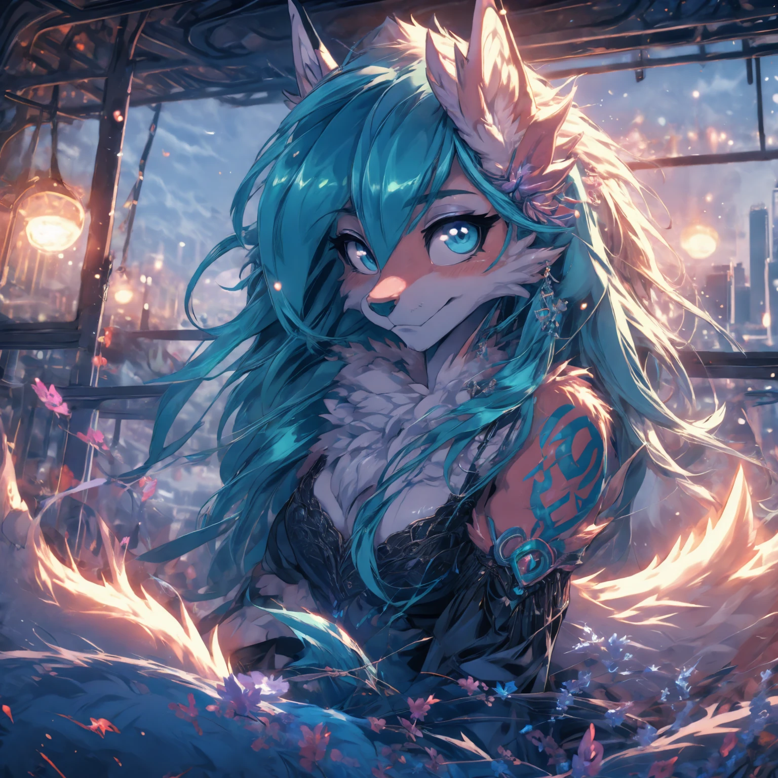 anime girl,tennage girl 18 years old, anime style, cute hatsune miku x suicune, centaurys girl,shy girl , kitsune ears, dark natasha art, city landscape, art by vixen aztra, full body high definition in details the best image quality add_detail:1, prostitute girl add_detail:1, oiled body add_detail:1