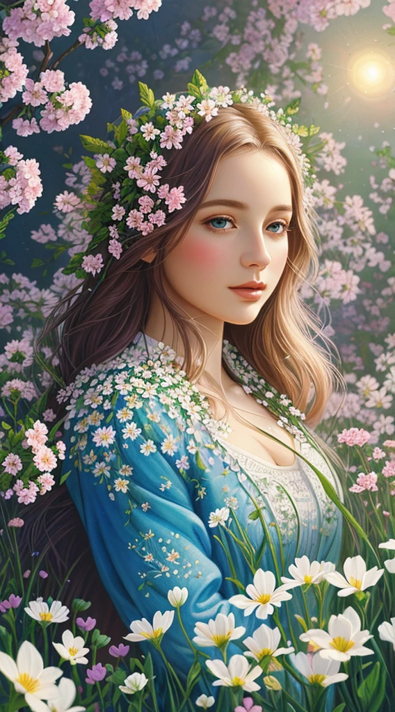 (Illustration:1.3) beautiful planet earth with flowers and plants sprouting spring day (by Artist Anna Dittman:1), (((masterpiece))), (((best quality))), ((ultra-detailed)),(detailed light),((an extremely delicate and beautiful)),
