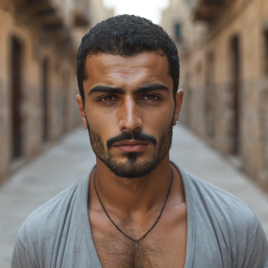 handsome,masculine,arabic,man, without mustaches 