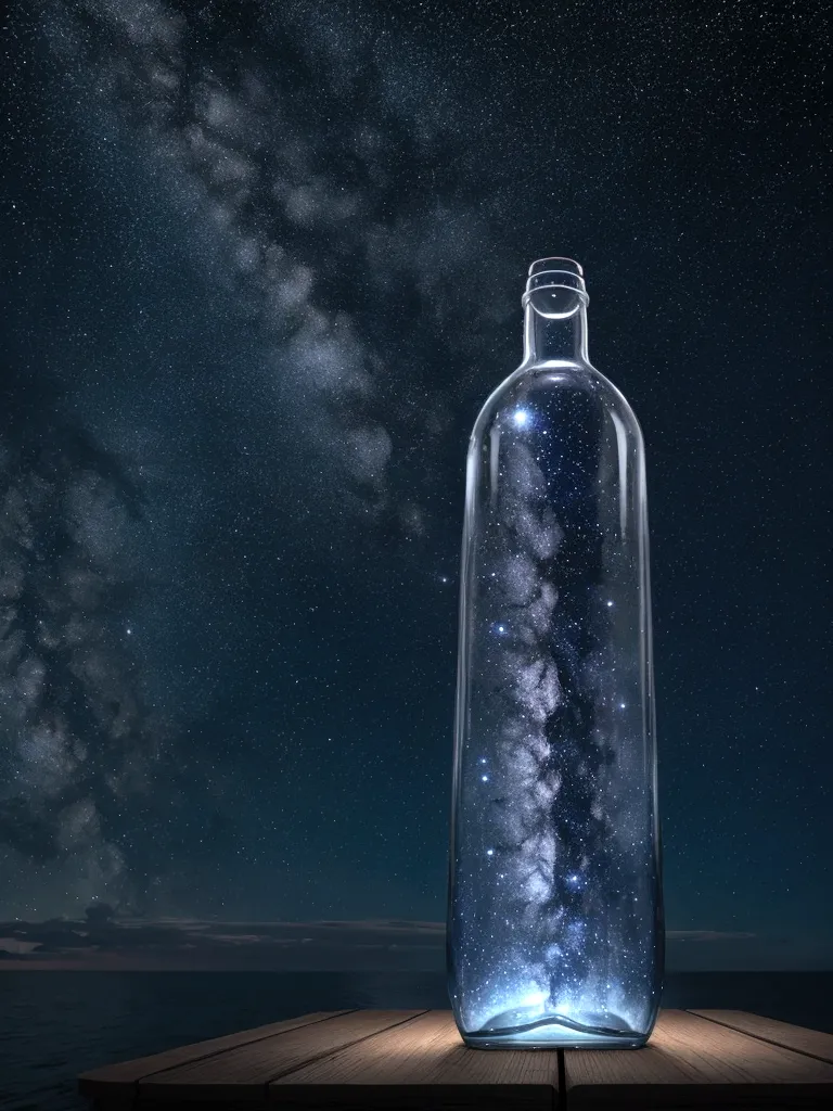 Bottleship　Horizontal bottle　Starry sky in a bottle