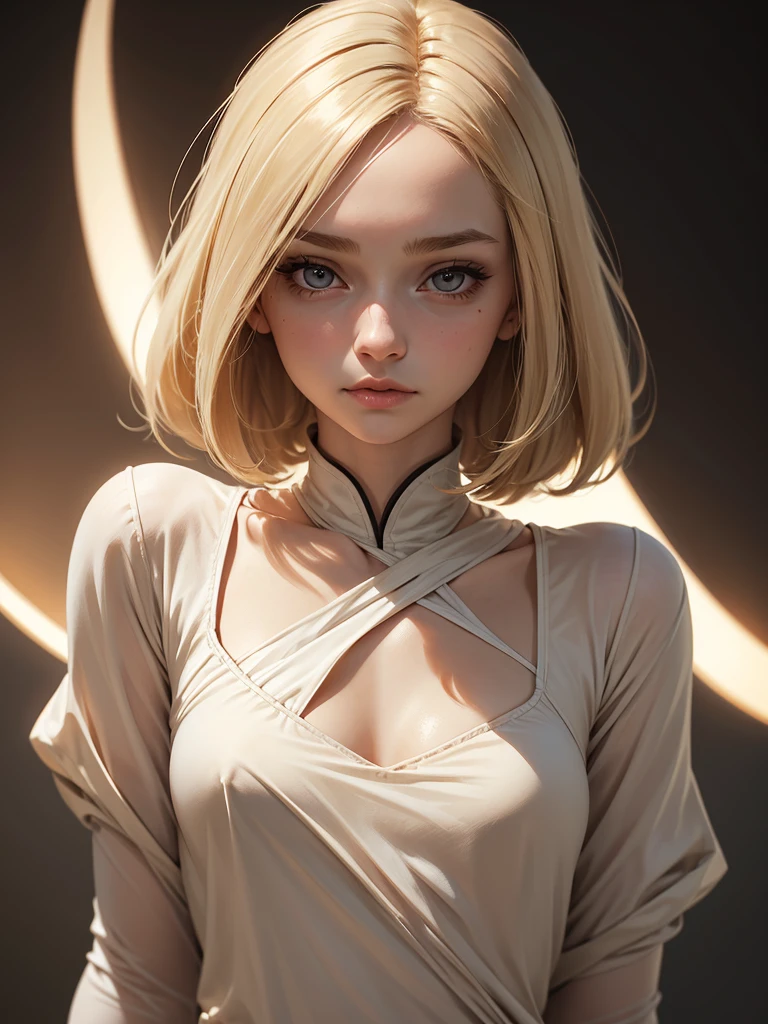 (best quality), 1girl, female, porcelain skin, blonde hair, straight hair, short hair, swoopy tips, Flipped-up ends, brown eyes, perfect eyes, slender, cute clothes, small bust, shy, masterpiece, anatomically correct, highres
