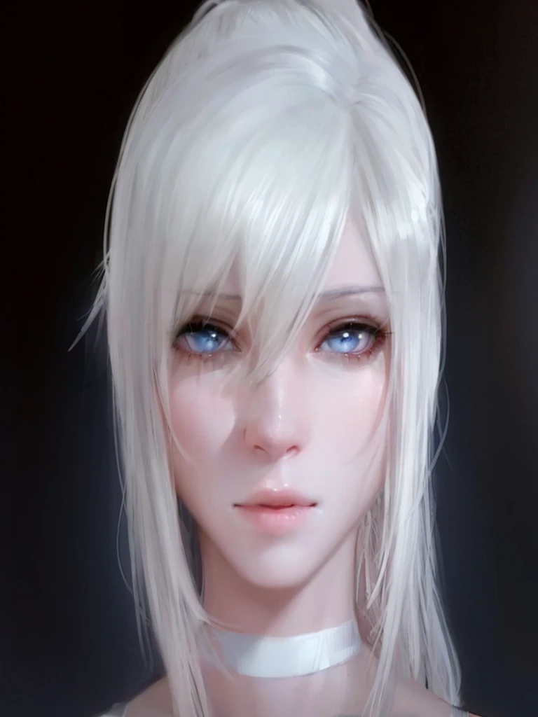 close-up of a woman with gray hair and choking, Girl with gray hair, Tifa Lockhart with white hair, photorealistic anime girl render, perfect white haired girl, white haired, realistic young anime girl, stunning anime face portrait, girl with short white hair, White-haired, detailed portrait of anime girl, smooth anime cg art, 3 d anime realistic