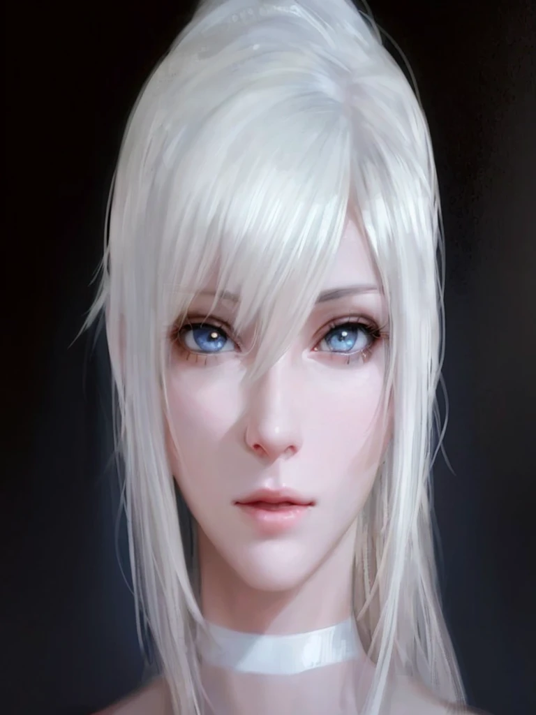 close-up of a woman with gray hair and choking, Girl with gray hair, Tifa Lockhart with white hair, photorealistic anime girl render, perfect white haired girl, white haired, realistic young anime girl, stunning anime face portrait, girl with short white hair, White-haired, detailed portrait of anime girl, smooth anime cg art, 3 d anime realistic