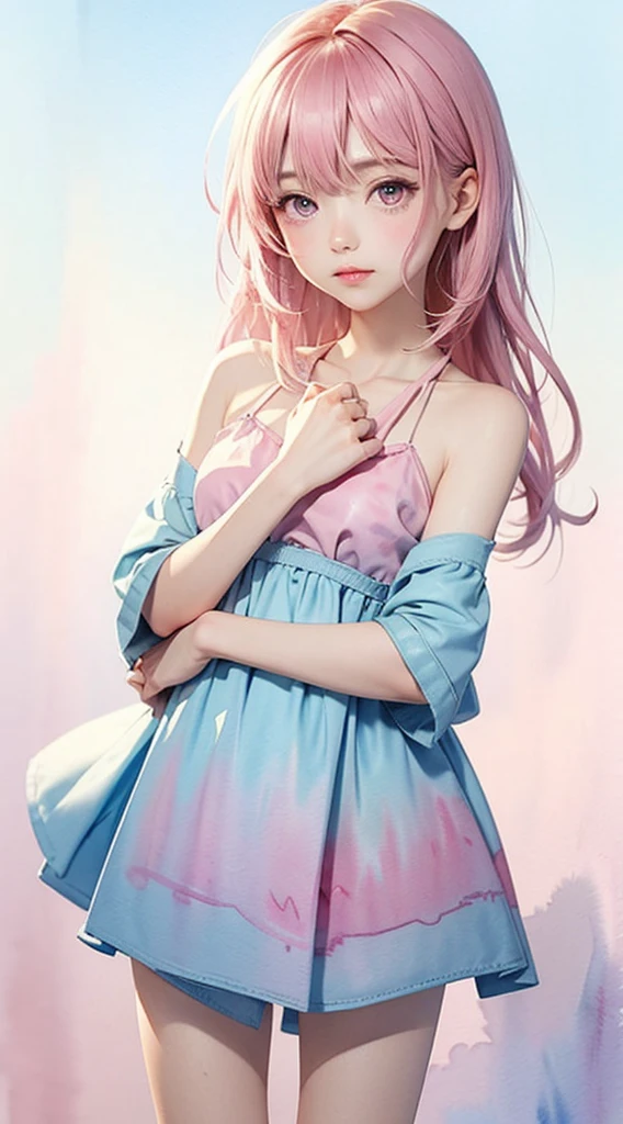 (((Blurred background、Watercolor style background)))、A girl、１６talent、anatomy、Light pink eyes、#11: Loose Low Ponytail、Light pink hair、Small Breasts、Black open collar dress、Transparent lace dress、translucent、Random pose、best quality、high resolution、high resolution、Light、Professional photographer、(masterpiece:1.5)、(best quality:1.5)、(8k:1.2)、(Very detailed:1.2)、(Practical:1.2)、(超high resolution:1.2)、(Highly detailed and Practical skin:1.2)、(Very detailed and clean sharp eyes:1.2)、(Three women sentenced to prison.:1.5)、(Violent sex with multiple men:1.6)、(Overflowing love juice:1.4)、(Once the hiccups:1.5)、rest、(20-year-old woman weight loss:1.3)、(Beautiful eyeliner)、(Beautiful eye shadow)、natural lip color、rest、(White transparent thin underwear:1.2)、（White lace underwear：1.2）、rest、(Long shoulder-length white hair:1.8)、(flat chest：1.8)、（Underwear was torn by many people:1.5）、（The underwear was torn:1.6）、（Shredded panties:1.8）、（（Half naked:1.8））、Not even a ray.、(I&#39;I twitch:1.6)、(blush:1.2)、(ecstasy:1.6),(ending:1.2),(Vulgar:1.2),(stupid:1.2),(steam:1.5),(trembling:1.8),(Tears:1.2),(Slobber:1.5),(Sweat:1.4),(Roll your eyes:1.6)、（The underwear was torn in the middle by multiple people：1.5）、（The underwear is torn in the middle：1.8）、（soak：1.2）、（Multiple people take turns：1.5）、（Overall damage to underwear：1.2）、（Chest compressions：1.5）、（The underwear was torn in many places：1.8）、（Torn from top to bottom.：1.2）、（Extensive exposure of genitals：1.8）、（Showing female pink genitals：1.8）、（Exposing breasts：1.8）、（Torn from top to bottom.Exposing body parts：1.8）、（Torn from top to bottom.Exposing the skin of the body：1.2）、（The underwear was torn in many places on the upper body：1.5）、（Exposing breasts：1.5）、（Many people have seen：1.5）、（body fluid：1.5）、（Being touched by many people：1.2）、(Very small：1.3)、(Very small nipples：1.3)