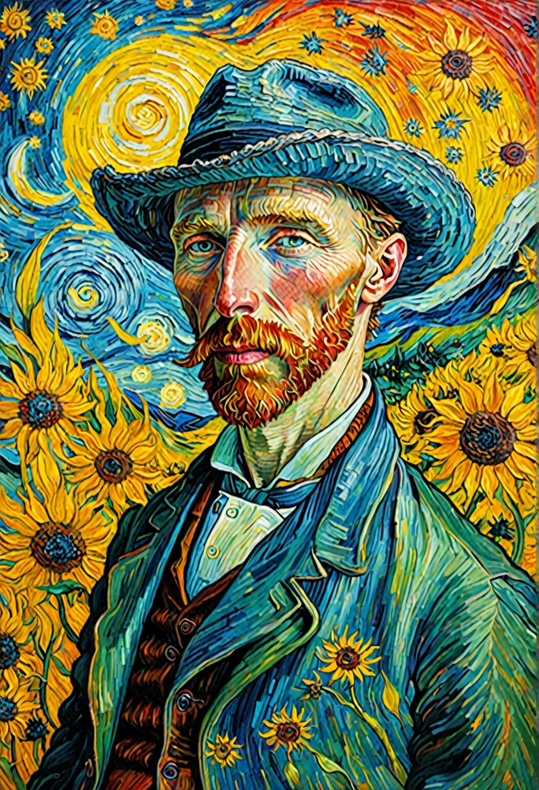 Colorido Vincent van Gogh&#39;é céu estrelado :: 油絵で構成された映画のような16k解像度のobra de arteイラスト, Aquarela e tinta :: galáxia espiral no céu :: frota de invasão alienígena :: Aquarelas e óleos de Frisco、céu com chuva、estrela cadente、Estrela cintilante、Estrelas cintilantes、Lua cheia e grande estrela :: Ivan Aivazovsky Kentaro Miura Gustave Doré Greg Rutkowski Romantismo Noite Estrelada Paisagem :: Motivos complexos、composição perfeita、obra de arte、Muito detalhado、extremamente detalhado、Muito detalhado、Belo efeito tridimensional、profundo, cores ricas、Iluminação estereoscópica、sombra、Rastreamento de raio、suave、textura perfeita :: magem do Telescópio Espacial James Webb
 