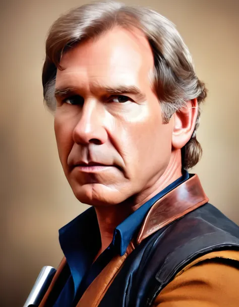 han solo pixar art style looking at front portrait