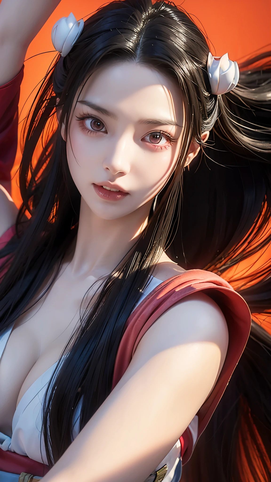 Hier ist die überarbeitete Eingabeaufforderung auf Englisch:

--- Eine Nahaufnahme von Nezuko aus Demon Slayer in ihrer Dämonenform. Ihre Gesichtsadern treten hervor, ihre Augen sind leuchtend rot, und aus ihrer Stirn wachsen Hörner. Sie beißt auf einen Bambuskorb und trägt ihren traditionellen Kimono. Ihr Ausdruck ist wild und furchterregend, verkörpert die volle Intensität ihrer Dämonenverwandlung.