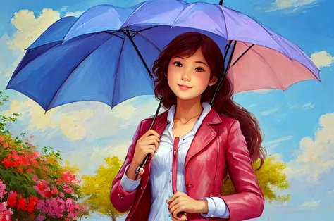 Girl with umbrella, 