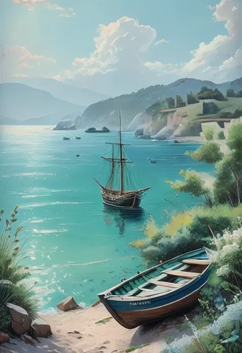 (masterpiece, top quality, Best quality, official art, beautiful and aesthetic: 1.2), Seascapes depict scenes of the sea coast. ...