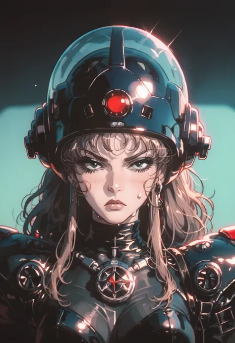 score_9, score_8_up, score_7_up, ((gothic vampire woman piloting in gothic spacecraft)), retro anime, vampiric cockpit, (from be...