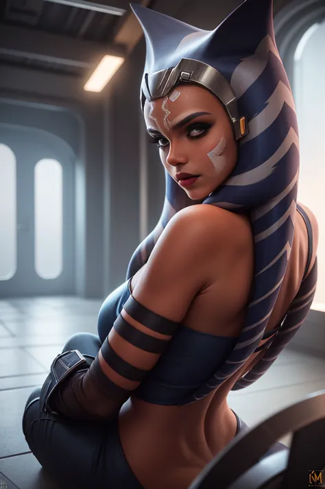 nude ahsoka tano, starfinder character, portrait of ahsoka tano, on the floor  thick  nude  sexy, big ass  mara jade skywalker, ...