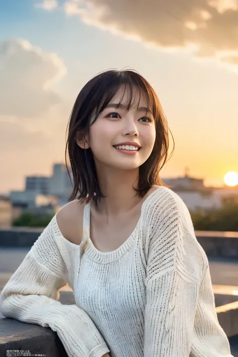 1 girl, (wearing a white summer sweater:1.2), very beautiful japanese idol portraits, 
(raw photos, highest quality), (realistic...