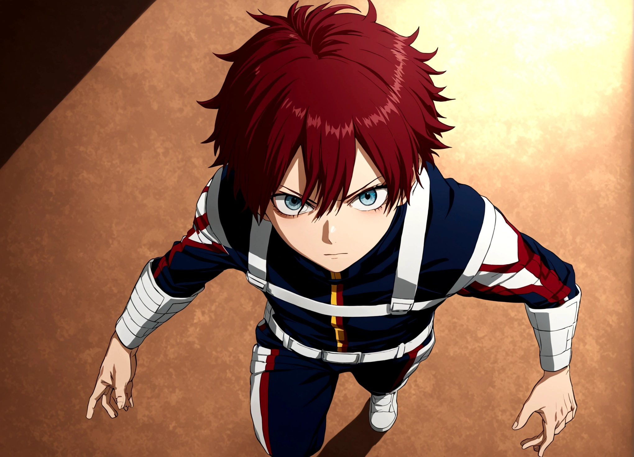 banda de género, Todoroki Shoto, my hero academia, pelo largo, Ojos bonitos, cuerpo completo