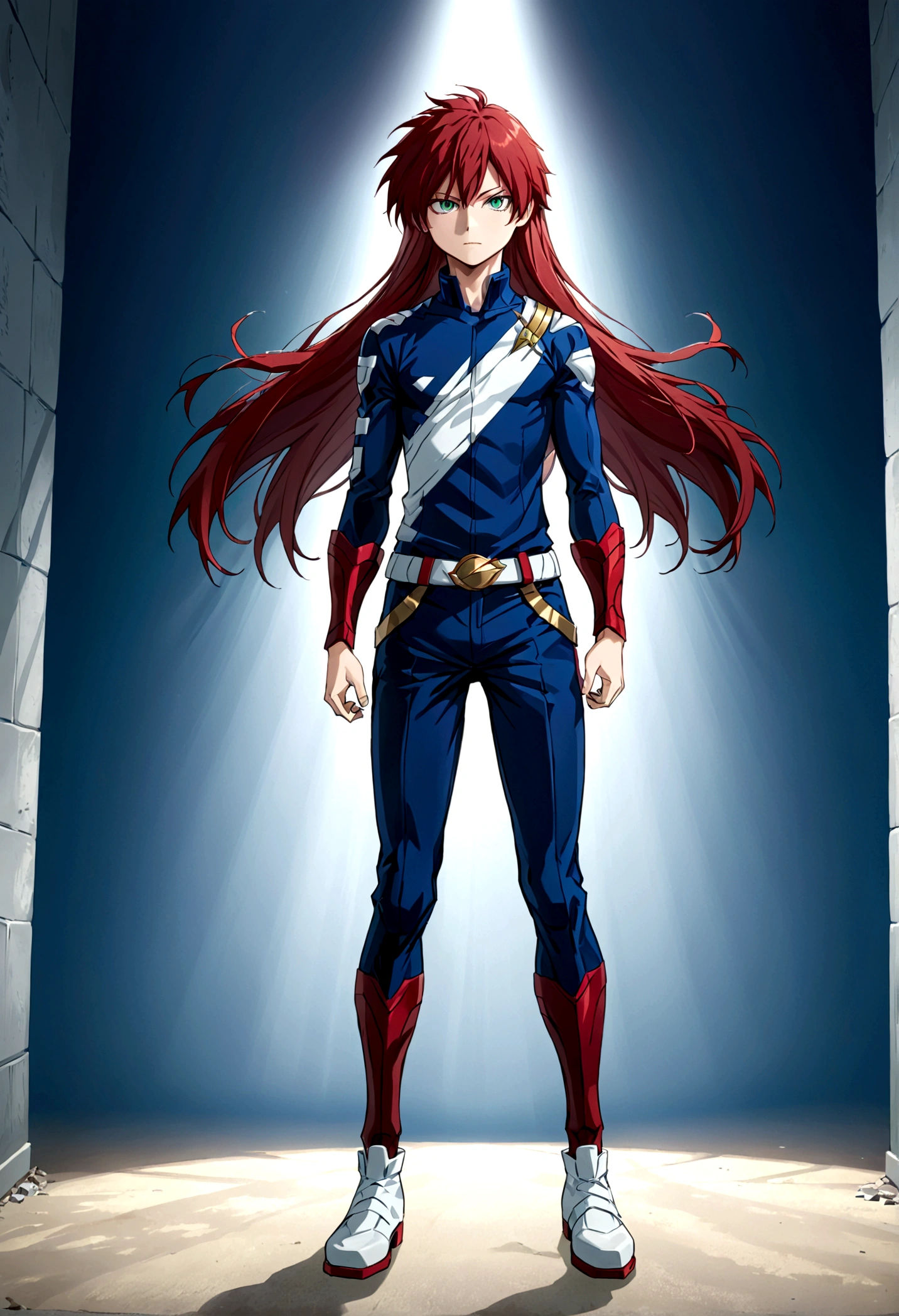 Genderband, todoroki shoto, my hero academia, long hair, beautiful eyes, full body