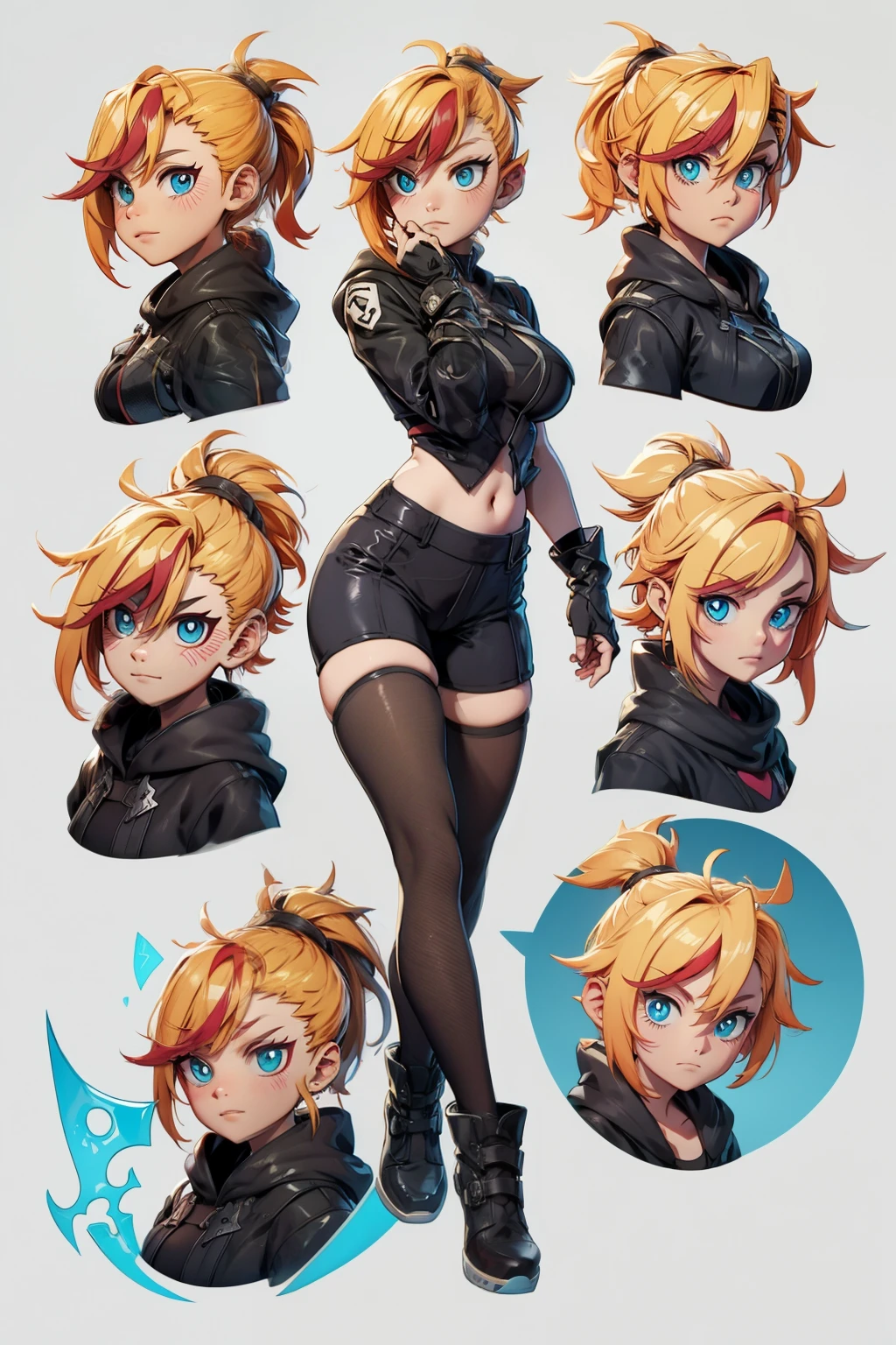 Mini cammy,  cabelo com rabo de cavalo ultra longo , rosto ultra detalhado, Sozinho, Rastreamento de raio, Estilo 3D, 3DMM, ((3 poses por foto)), ((3 poses ai cada foto)), totalmente corpo,(vista frontal),(Costas Issue), (Emista à esquerda), mostrar barriga lisa, (((3 poses por foto))),(peitos muito grandes), barriga perfeita, olhos perfeitos e simétricos, (mãos perfeitas), ((Espada futurista na mão)), ((cabelo curto)),((Abra roupas de mago)),roupas brancas com bordas texturizadas, pele clara, luaias detalhadas, Meia-calça branca na altura da coxa com caimento, aiestido aberto ai "ai", Cintura fina, pernas grandes, água baixa, Mostrar pernas até o topo da cintura, (tecido quebrado caindo nas pernas),((topo aberto)),pele ultra realista, Olhos humanos realistas