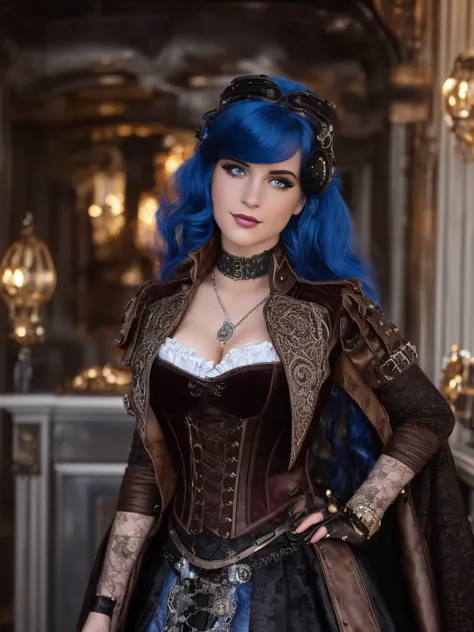 (((ultra detailed, beautiful face, megapixel))) craft a visually striking photo realistic image of a steampunk futuristic disney...