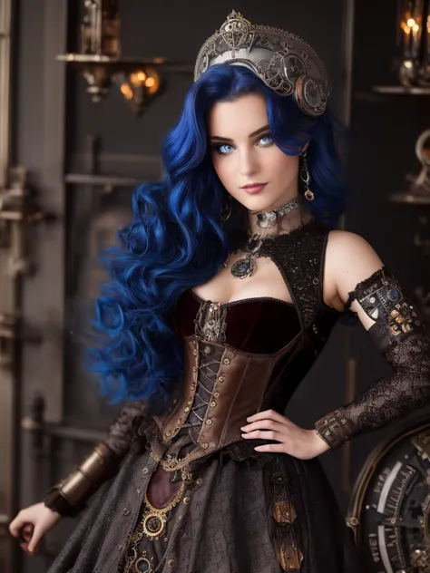 (((ultra detailed, beautiful face, megapixel))) craft a visually striking photo realistic image of a steampunk futuristic disney...