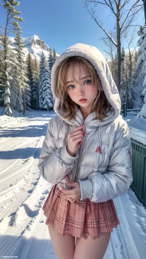 ((RAW photo, masterpiece, 16k, high detail, realistic, absurdres, uhd, wallpaper, best quality)), 1 girl, playful, winter outfit...