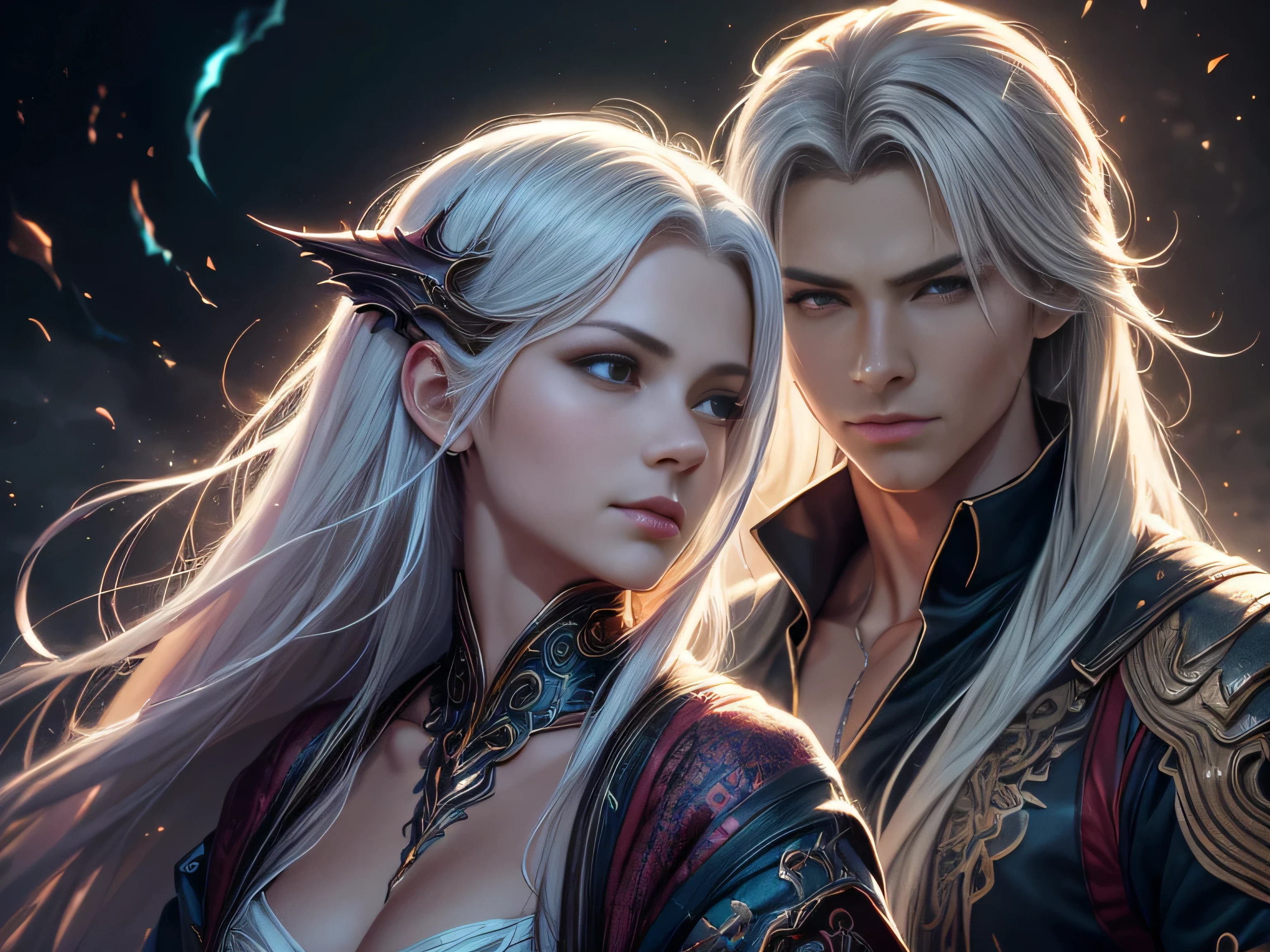 (Best Quality, 8K, Masterpiece, HDR, Soft Lighting, Picture Perfect, Realistic, Vivid), Male Humanoid Dragon (1.0), 1 Guy, Perfect Face, Super Detailed Photo of a Gorgeous Humanoid Dragon Man with Long White Hair, Side by Side lies a white dragon, Beautiful anime fantasy, background blur, anime fantasy, work in the style of Gouves, realism: 1.37, long white hair, plump lips, (Ultra high quality fantasy art), Masterpiece, male model, male character ultra high quality designs, detailed 8k anime art, realistic anime art, highest quality wallpapers, intricate ultra high quality accurate male characters faces, high quality designs and accurate physics (fantasy - ultra high quality art), dark fantasy style), masterpieces, super high quality quality characters, anime resolution - 8K, realistic anime art, wallpapers with the highest quality illustrations, ultra-high detail faces, high-quality design and accurate physics), color, depth of field, shadows, ray tracing, high-quality execution. -high quality and 8K resolution, (Accurate simulation of the interaction of light and materials)], [High-quality hair detail [Read more about beautiful and shiny white hair]], (Beautifully detailed hands [perfect fingers [Perfect nails]]], (perfect anatomy ( perfect proportions)))) [[Full-length]], [Perfect combination of colors (Accurate imitation of the interaction of light and material)], [art that conveys the meaning of the story](modified)