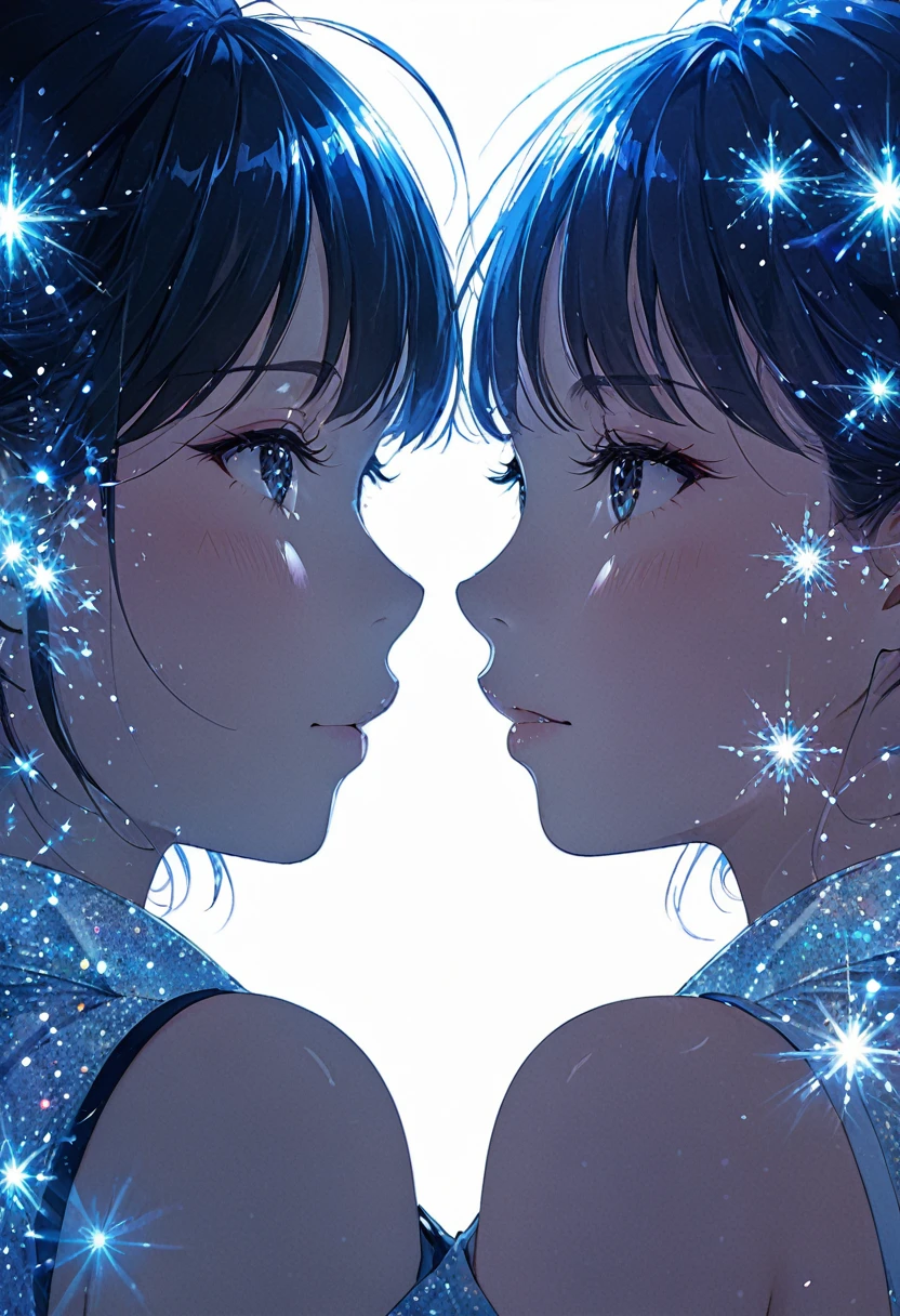 Cute Girls、Backlight、Double Exposure、Multiple Exposure、
High definition、Transparency、Flare、Flare effect、glitter、Anime illustration