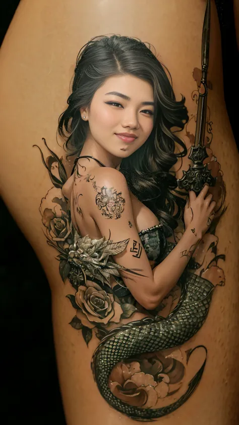 pretty asian tattoo artist girl