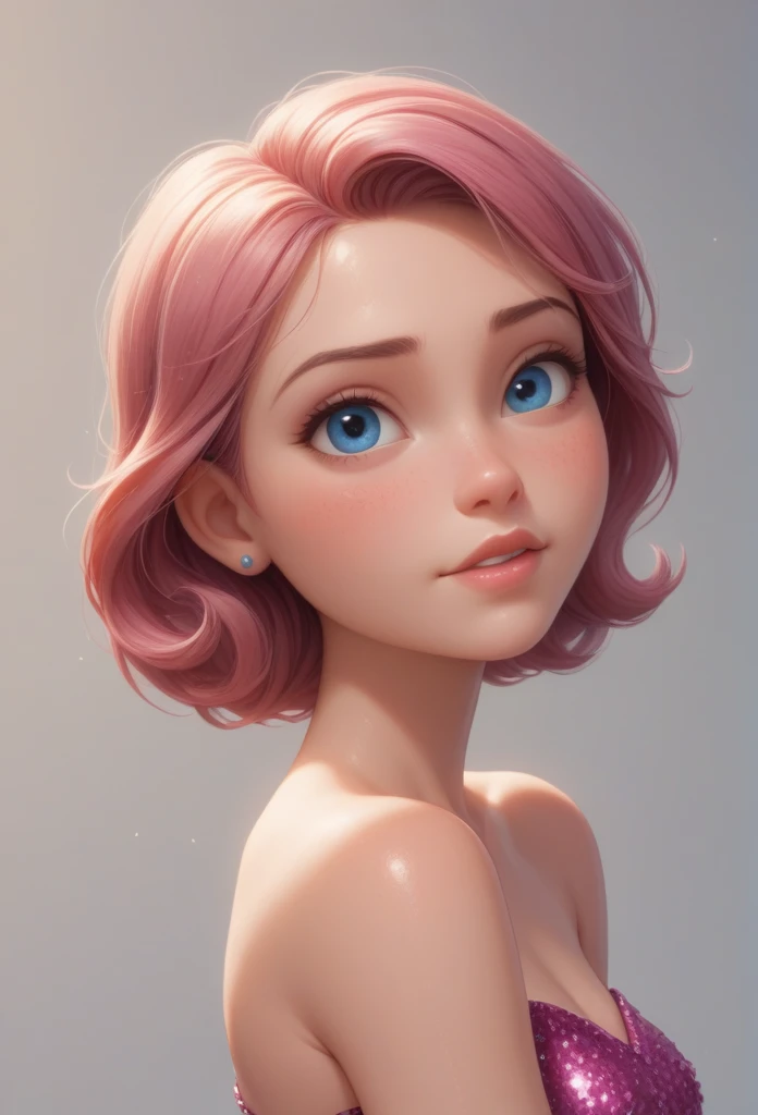 score_9, score_8_up, score_8, 1girl, glitter, high_resolution, detailed, portrait, shiny skin, multicolor, ,disney pixar style