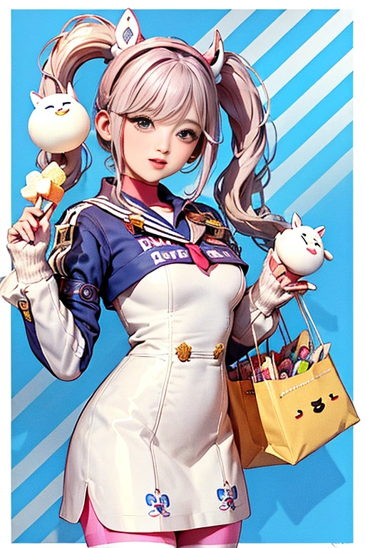 Das Bild ist eine Vintage-Werbung für eine Süßigkeitenmarke namens „Fancy Marshmallows“.. Die Anzeige zeigt eine Zeichentrickfigur im Matrosenkostüm, die eine Tüte Marshmallows hält. Der Charakter hat ein rundes Gesicht und einen schelmischen Ausdruck. Der Hintergrund der Anzeige ist ein weiß-blaues Streifenmuster.