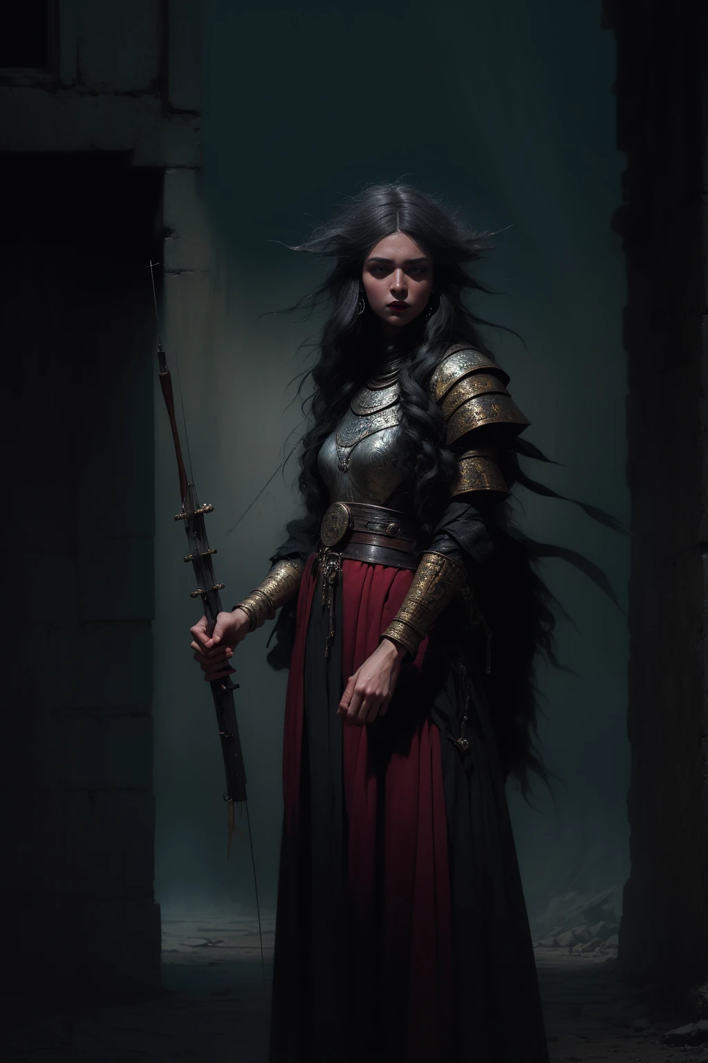 1 girl, archer:1.5, bow and arrow in her hand:1.4, detailed anatomy, fantasy, medieval, detailed face, detailed eyes, detailed lips, loose hair, natural background, dynamic pose, cinematic lighting, vibrant colors, dramatic atmosphere ( best quality, 4k, 8k, high resolution, masterpiece: 1.2), ultra detailed, (realistic, photorealistic, photorealistic: 1.37), cinematic composition