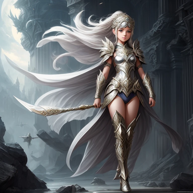 Award-winning flying concept art (1 Girl:1.2) in platinum Shiny ornate armor, wonderful, god&#39;s Raise, Centered, (masterpiece:1.2), (Highest quality:1.2), wonderful, Very detailed, beautiful, finely, Warm and soft color grading, Depth of written border, Extremely detailed 8K, Fine art, wonderful, Iridescent, Shiny, Reflection of light, Wind通しの良い, curl, Wind, Falling Leaves, Dynamic pose, Hyperrealism, Vibrant, Illuminated, Confused、Ghost of a girl dancing in the night sky、Blonde long hair、blue eyes、Looking at the audience、Nuns、Wearing a black high-cut swimsuit、Black short boots、alone、Dead