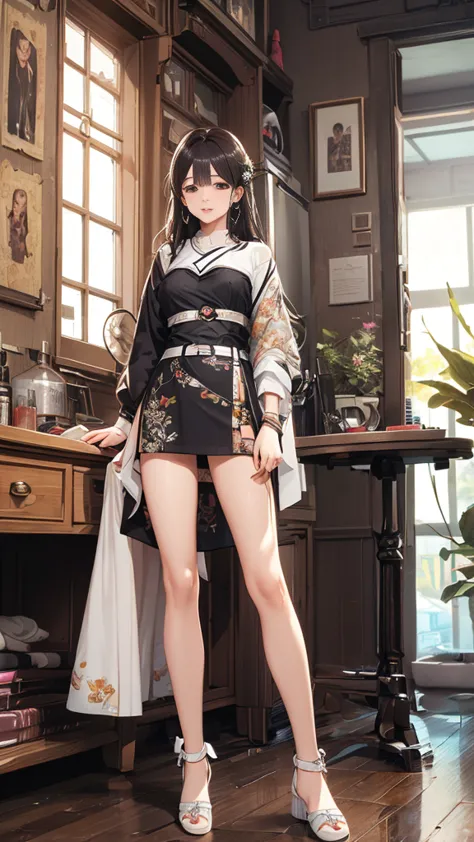 、((((SFW:1.8))))、Stand and spread your legs、 pretty girl, Highest quality、超High resolution、High resolution、Highly detailed CG、8k...
