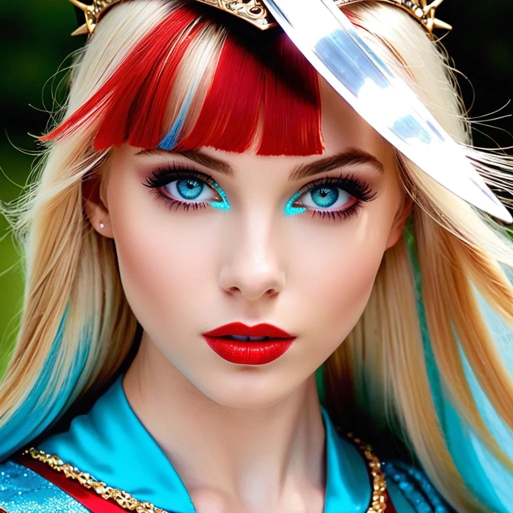 Hiper "MacroF/1 foto CRU" Arte cosmética enorme e elaborada composição incrível, Olhos turquesa azul claro,cílios longos,grandes lábios vermelhos,olhos de damasco,princesa feminina,Beleza incomparável Harmonia épica pele brilhante, firme e brilhante,franja entre os olhos, brilhante, reto, lindo, loiro platinado,cabelo super longo, liso e sedoso, delineador,sexy linda inocente 14 anos,alta definição grandes, lindos olhos lazuli brilhantes,garota loucamente linda e adorável,cara de bebê,Camisa de manga curta,(Rosto pálido mas lindo:1.8), (finos olhos vermelhos brilhantes e circulares: 1.2),(olhos de círculo verdadeiro finamente detalhados),(rosto finamente detalhado e bonito:1.8), ((mundo medieval)), (Segura o cabo de um longo, bastão reto com decoração elaborada que emite um brilho misterioso: 1.9),(Espadachim dhampir veterano preto), (ponto crucial que emite uma luz misteriosa com decorações delicadas:1.9),na masmorra,(A armadura preta escura é marcada com ornamentação delicada, mas delicadamente decorada:1.5), (vestindo um royal de abas largas&#39;s crux),(retrato de corpo inteiro:1.8),((olha para cima)),((Olhando para baixo)), (Dramático), cabelo rosa bonito,lindo cabelo prateado,lindo cabelo loiro ,manto de teia preta,aranhas na armadura, (usa calças de couro pretas gastas e esfarrapadas),(Retrato de corpo inteiro:1.8),(Traje delicadamente decorado:1.4), ((Dramático photo dynamic)),Altamente detalhado,ultra-realista, detalhes intrincados,((obra de arte,melhor qualidade)),luz cinematográfica,Hiper realista,assustador,armadura detalhada,Capacete detalhado,Épico realista,DESAPARECIDO,((cores neutras)),(hdr:1.5),(cores suaves:1.2),Hiper detalhado,luzes quentes, efeito de luz, Dramático light,(detalhes intrincados:1.1),fundo complexo,(verde-azulado e laranja:0.4), (Relâmpago giratório),(redemoinho de neve gelada),(obra-prima épica,máxima melhor qualidade,ultra-alta definição, xt3 ,ultra-Highres),ultra-detalhado,Foco Ultra Nítido,varia,multi, etc.. --v 6 --s 1000 --c 20 --q 5 --chaos 100