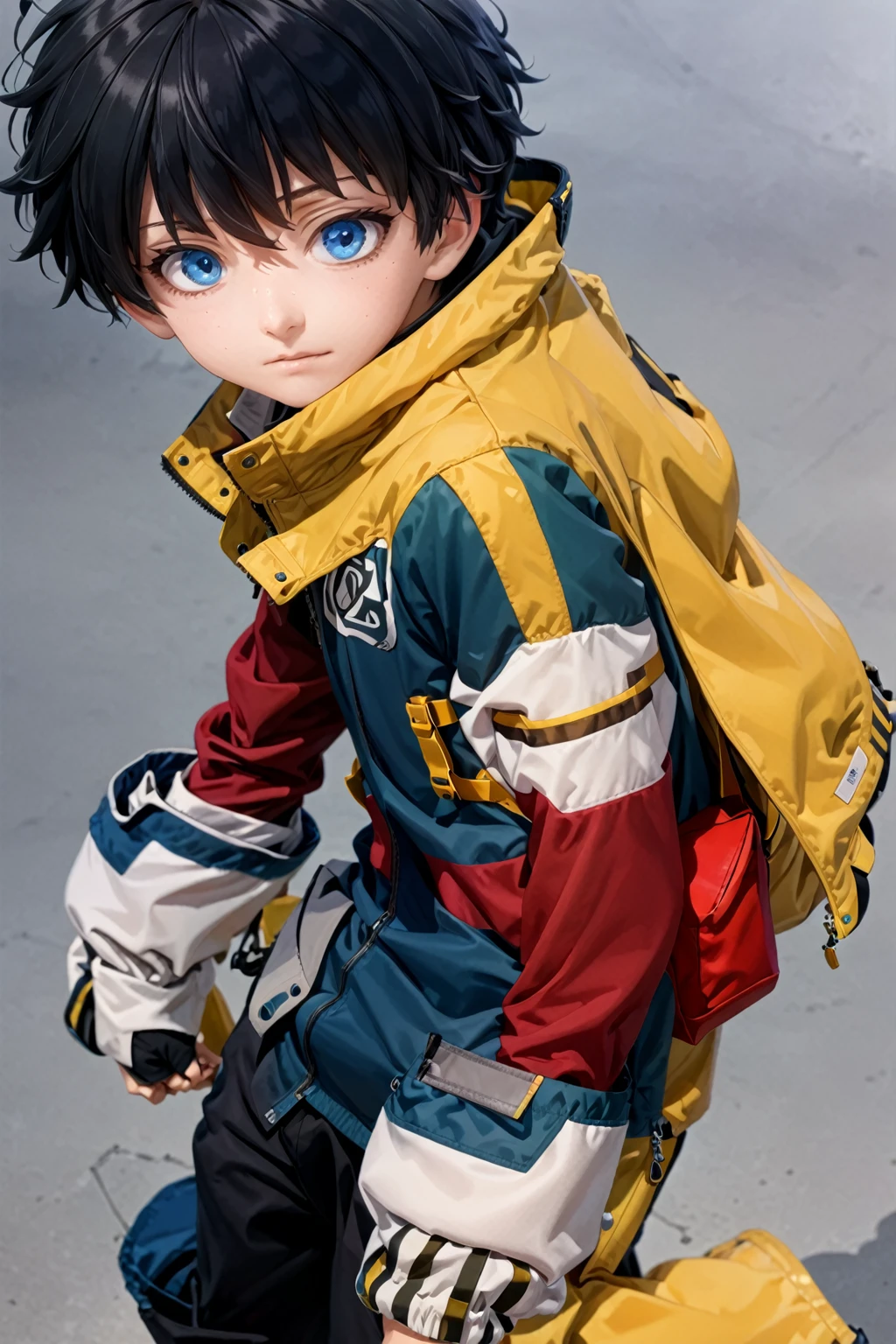 A close-up of a person wearing a jacket and a backpack, trending at CG Station, tall anime boy with blue eyes, manga cover style, trending on CG Station, shigenori soejima illustration, official art book, CG Station, Nagisa Kaworu, Detailed anime character art, a nervous teenage killer, anime cover, anime key images., anime key art...A close-up of a person wearing a jacket and a backpack, poster art by Ei-Q, pixiv, neoism, trending at CG Station, tall anime boy with blue eyes, trending on CG Station, manga cover style, shigenori soejima illustration, official art book, CG Station, Nagisa Kaworu, Detailed anime character art